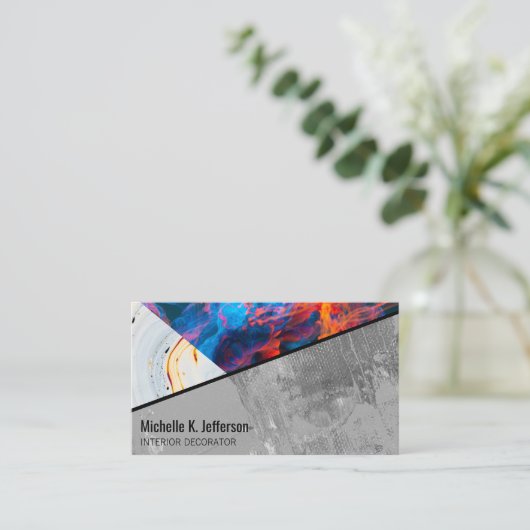 Kleurblok | Abstracte kunst Visitekaartje (Staand voorkant)