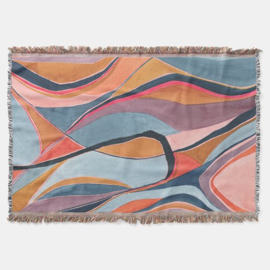 Kleurblok Abstracte Waterverf Kunstschilderen Deken (Voorkant)