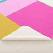 Kleurblok Art geometrische vormen Bright Turquoise Sherpa Deken (3/4)