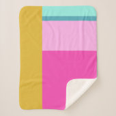 Kleurblok Art geometrische vormen Bright Turquoise Sherpa Deken (Voorkant)