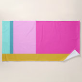 Kleurblok Art geometrische vormen Bright Turquoise Strandlaken (Voorkant)