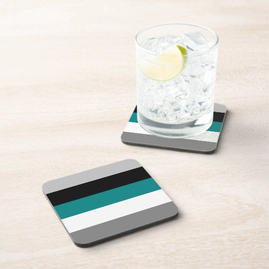 Kleurblok Blauwgroen blauw grijs zwart Bier Onderzetter (Rechterzijde)