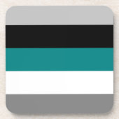 Kleurblok Blauwgroen blauw grijs zwart Bier Onderzetter (Voorkant)