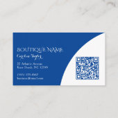 Kleurblok Boutique Blauwe QR Code Zakelijke Kaart (Achterkant)