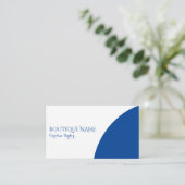 Kleurblok Boutique Blauwe QR Code Zakelijke Kaart (Staand voorkant)