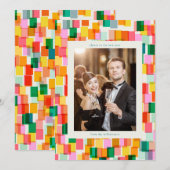 Kleurblok Confetti Vrolijke Moderne Nieuwjaar Feestdagenkaart (Voorkant / Achterkant)