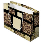 Kleurblok Cream Ivory Black & Leopard Cheetah Groot Cadeauzakje (Achterkant Gekanteld)