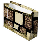 Kleurblok Cream Ivory Black & Leopard Cheetah Groot Cadeauzakje (Voorkant Gekanteld)