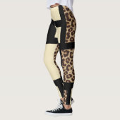 Kleurblok Cream Ivory Black & Leopard Cheetah Leggings (Links)