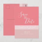 Kleurblok Drie Tinten Roze  Save the Dates   Briefkaart (Voorkant / Achterkant)