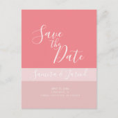 Kleurblok Drie Tinten Roze  Save the Dates  Postca Briefkaart (Voorkant)