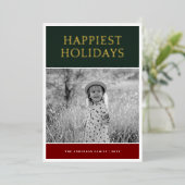 Kleurblok Foto Folie Feestdagenkaart (Staand Voorkant)