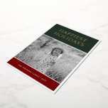 Kleurblok Foto Folie Feestdagenkaart<br><div class="desc">Moderne Minimalistische Feestdagen | Kleurblok Foto Folie Kerstkaart. Kenmerken: zwart-wit foto filter.</div>