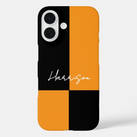 Kleurblok Geel Zwart Modern Persoonlijk Case-Mate iPhone Case (Achterkant)