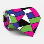 Kleurblok geometrisch stropdas (Opgerold)