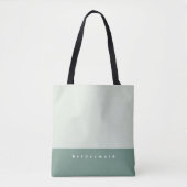 Kleurblok Gepersonaliseerd in Mint Tote Bag (Voorkant)