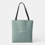 Kleurblok Gepersonaliseerd in Mint Tote Bag (Achterkant)