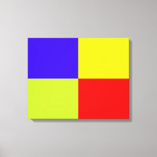 Kleurblok gestreept canvas afdruk