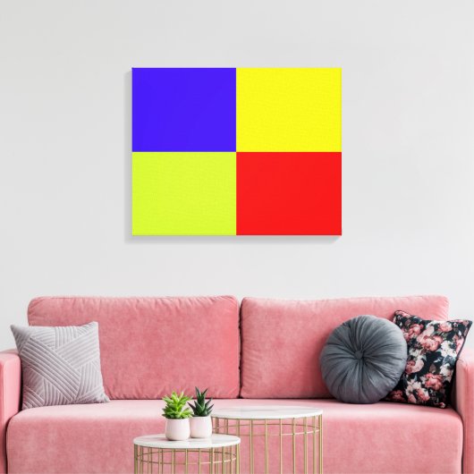 Kleurblok gestreept canvas afdruk (Insitu (Woonkamer))