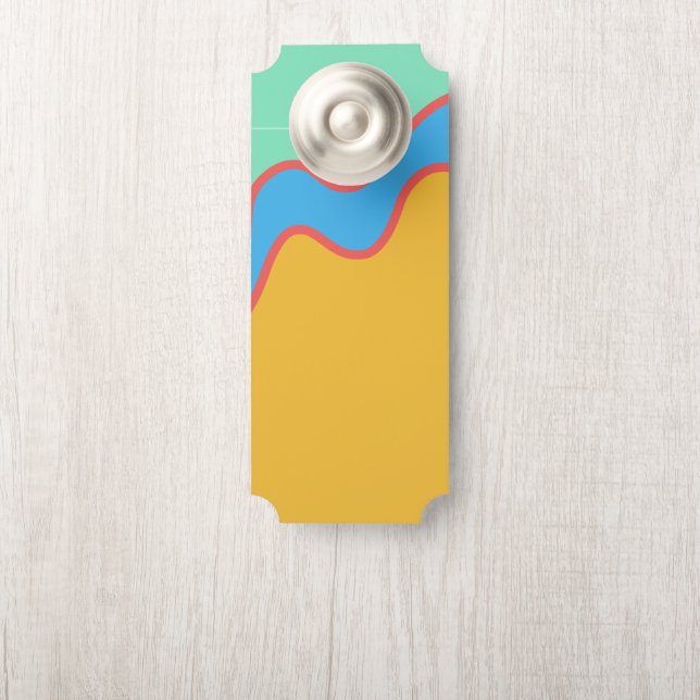 Kleurblok Goud Blauw Groen  Deurhanger (Op knop)