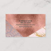 Kleurblok goud marmer damast roze goud folie visitekaartje (Achterkant)
