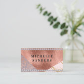 Kleurblok goud marmer roze goud folie | Diamanten Visitekaartje (Staand voorkant)