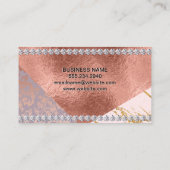 Kleurblok goud marmer roze goud folie | Diamanten Visitekaartje (Achterkant)