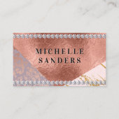 Kleurblok goud marmer roze goud folie | Diamanten Visitekaartje (Voorkant)