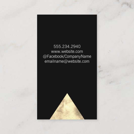 Kleurblok goud zwart visitekaartje (Achterkant)