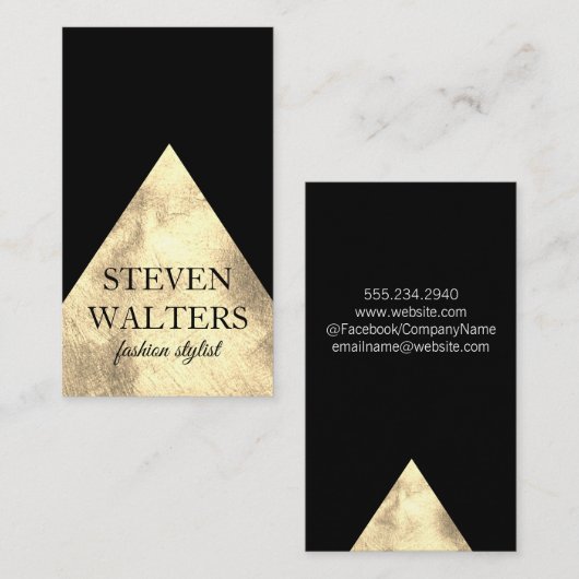 Kleurblok goud zwart visitekaartje (Voorkant / Achterkant)