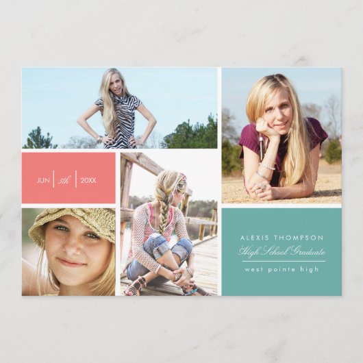 Kleurblok Grads Aankondiging door Origami Prints (Voorkant)