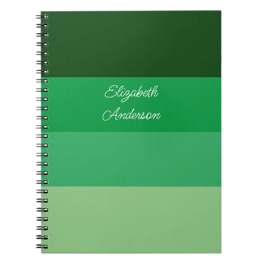 Kleurblok Groene Horizontale Streep Notitieboek (Voorkant)
