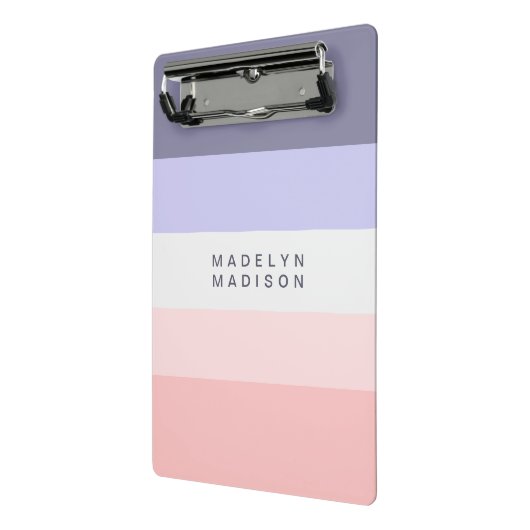 Kleurblok Horizontale band Peach & Paars Mini Klembord (Angled2)