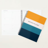 Kleurblok horizontale monogram planner op maat (Display)