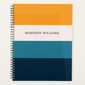 Kleurblok horizontale monogram planner op maat (Voorkant)