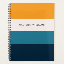Kleurblok horizontale monogram planner op maat