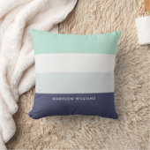 Kleurblok horizontale streep met bewerkbare inscri kussen (Deken)