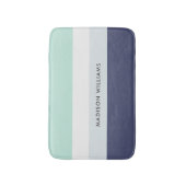 Kleurblok Horizontale Streep Minimalistische Badma Badmat (Voorkant Verticaal)