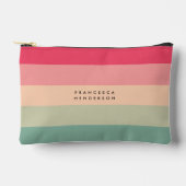 Kleurblok Horizontale Streep Roze & Groen Monogram Etui (Voorkant)
