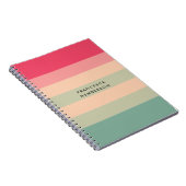 Kleurblok horizontale streep roze notitieboek (Rechterzijde)