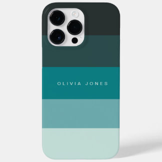 Kleurblok Horizontale streep zwart & Blauwgroen Case-Mate iPhone 14 Pro Max Hoesje