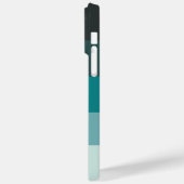 Kleurblok Horizontale streep zwart & Blauwgroen Case-Mate iPhone Case (Achterkant / Links)