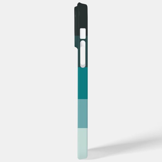 Kleurblok Horizontale streep zwart & Blauwgroen Case-Mate iPhone Case (Achterkant / Links)