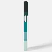 Kleurblok Horizontale streep zwart & Blauwgroen Case-Mate iPhone Case (Achterkant / Rechts)