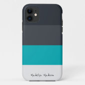 Kleurblok horizontale streep zwart & grijs Case-Mate iPhone case (Achterkant)
