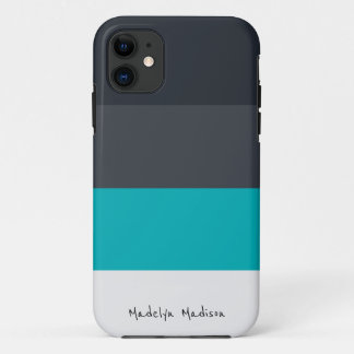 Kleurblok horizontale streep zwart & grijs Case-Mate iPhone case