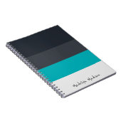 Kleurblok horizontale streep zwart & grijs notitieboek (Rechterzijde)
