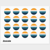Kleurblok Horizontale Stripe Classic Round Sticke Ronde Sticker (Vel)