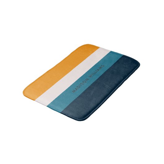 Kleurblok Horizontale Stripe Minimale Bath Mat (Gekanteld)