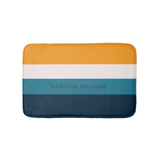Kleurblok Horizontale Stripe Minimale Bath Mat (Voorkant)